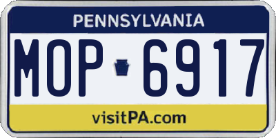 PA license plate MOP6917