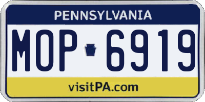 PA license plate MOP6919
