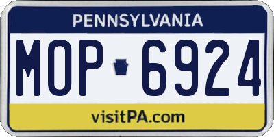 PA license plate MOP6924