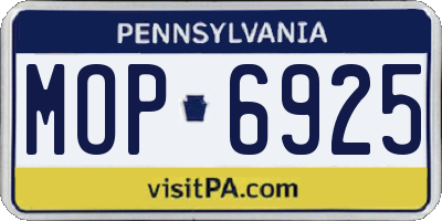 PA license plate MOP6925