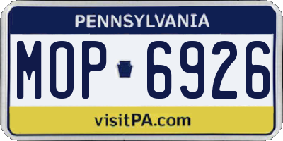 PA license plate MOP6926