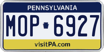 PA license plate MOP6927