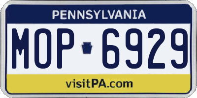 PA license plate MOP6929