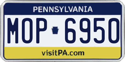 PA license plate MOP6950
