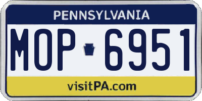 PA license plate MOP6951