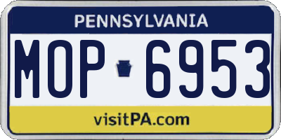 PA license plate MOP6953
