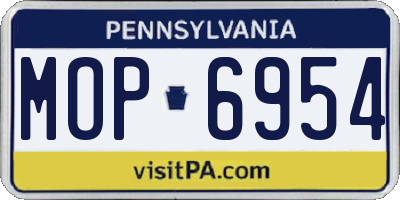 PA license plate MOP6954