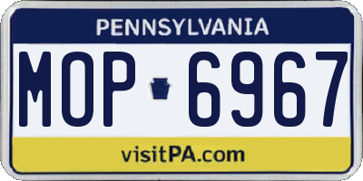 PA license plate MOP6967
