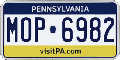 PA license plate MOP6982