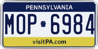 PA license plate MOP6984