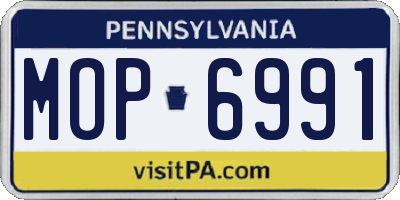 PA license plate MOP6991