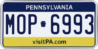PA license plate MOP6993