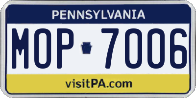 PA license plate MOP7006
