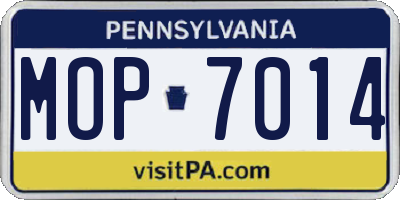 PA license plate MOP7014