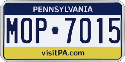 PA license plate MOP7015