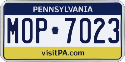 PA license plate MOP7023