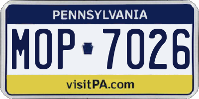 PA license plate MOP7026