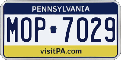 PA license plate MOP7029