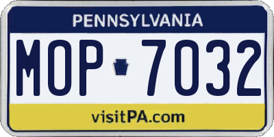 PA license plate MOP7032