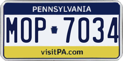 PA license plate MOP7034