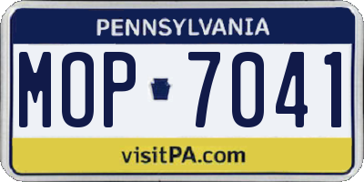 PA license plate MOP7041