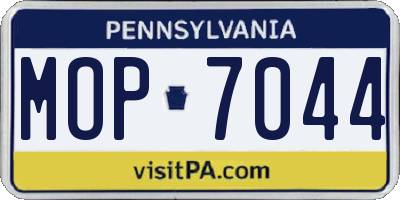 PA license plate MOP7044