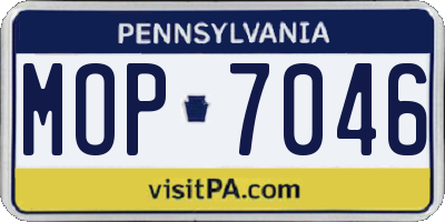 PA license plate MOP7046