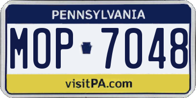 PA license plate MOP7048