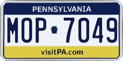PA license plate MOP7049