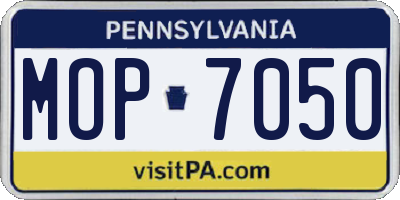 PA license plate MOP7050