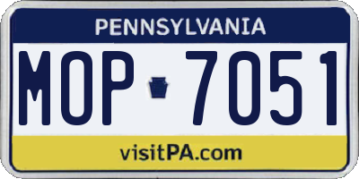 PA license plate MOP7051