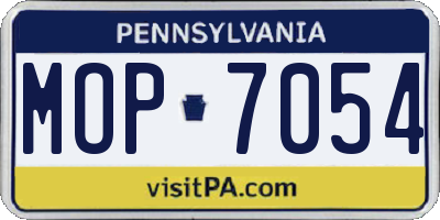 PA license plate MOP7054