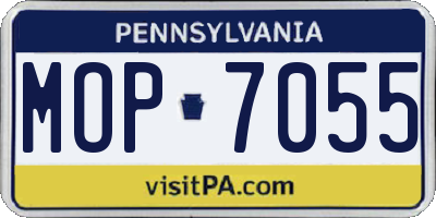 PA license plate MOP7055
