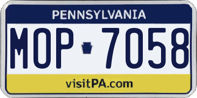 PA license plate MOP7058