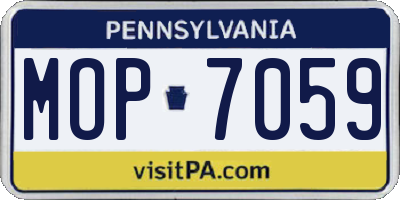 PA license plate MOP7059