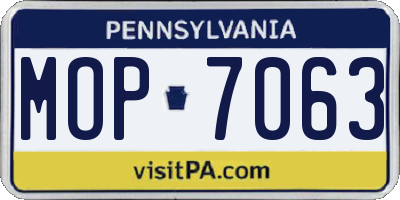 PA license plate MOP7063