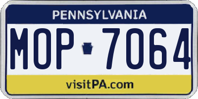 PA license plate MOP7064