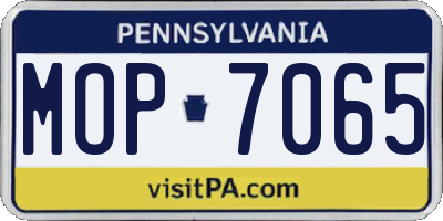 PA license plate MOP7065