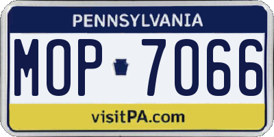 PA license plate MOP7066