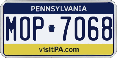PA license plate MOP7068