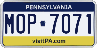 PA license plate MOP7071
