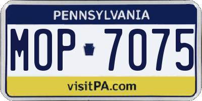 PA license plate MOP7075