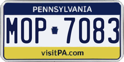 PA license plate MOP7083