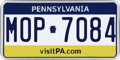PA license plate MOP7084