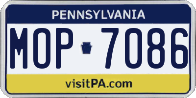 PA license plate MOP7086