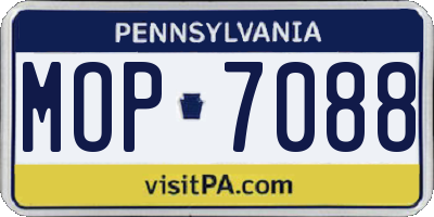 PA license plate MOP7088