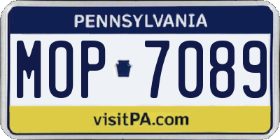 PA license plate MOP7089