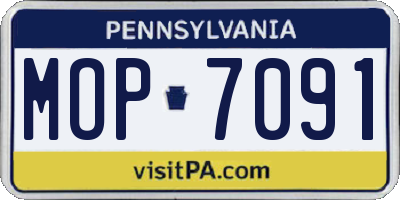 PA license plate MOP7091