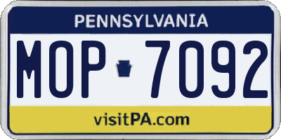 PA license plate MOP7092