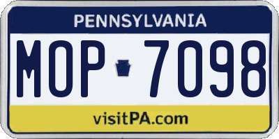 PA license plate MOP7098